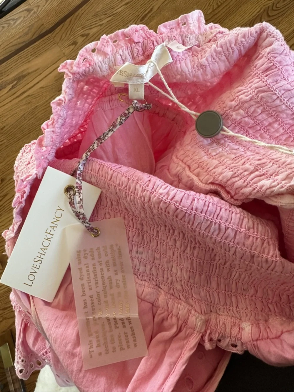 LoveShackFancy Deanna Halter Dress Peony Hard Dye - Picture 4 of 4
